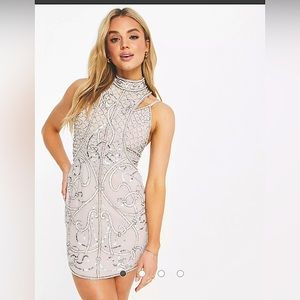 NWT ASOS embellished mini dress with cami insert